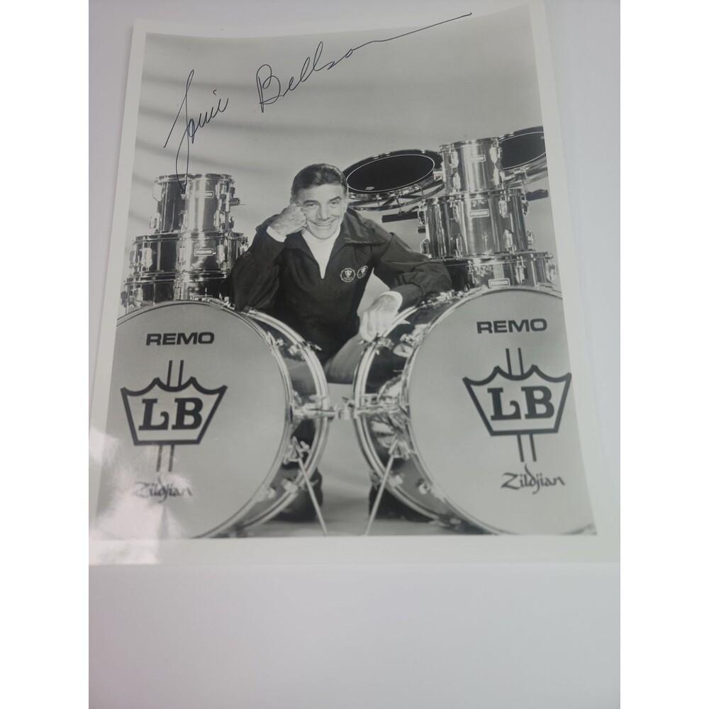 Louie Bellson Photo With Signature Remo Zildjian Drummer Jazz Big Band